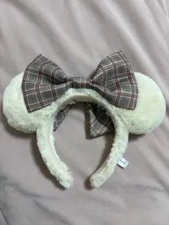 ディズニー カチューシャ チェック柄リボン
