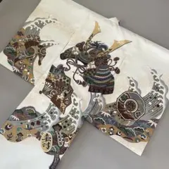 美品　お宮参り　男の子　白地　兜　産着　長襦袢付き