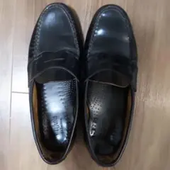 Bass ブラックレザー ローファー25.5cm
