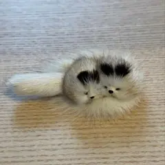 ミンクファー素材 動物型ブローチ