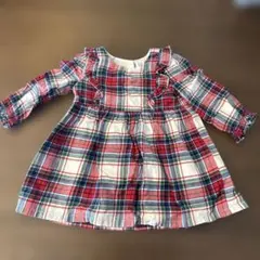 【最終値下】baby GAP チェック柄 フリルワンピース 18-24ヶ月