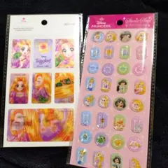 【送料込】プリンセスストーン＆ラプンツェル3Dシール2セット