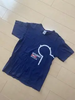 90's OLD STUSSY グラフィックTシャツUSA製 ネイビーのサムネイル