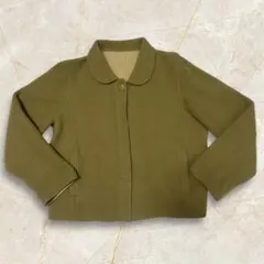 【霧様専用】グリーンジャケット アンゴラ混　カーキ　フリーサイズ