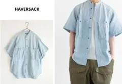 HAVERSACK　ハバーサック　リネン混　ノーカラー　シャツ　麻のサムネイル