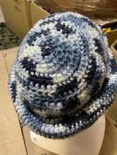 m*n様 [1] ハンドメイドニット　コットンクラッシャーハット　BLUE 　男
