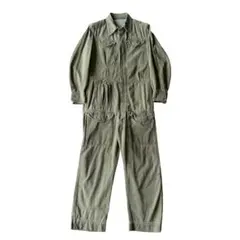 40s ヴィンテージ イギリス軍 グリーンデニム ジャンプスーツ オールインワンのサムネイル