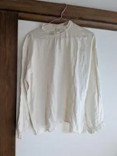 Samansa Mos2☆生成り コットン長袖シャツ Fサイズ