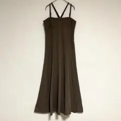 GRLグレイル ダブルストラップキャミワンピース ロングワンピース ブラウン S
