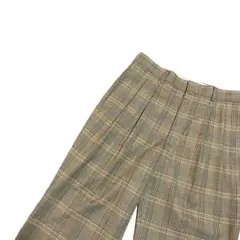 レトロ古着 チェック柄 ウール ストレート スラックスパンツ センタープレス