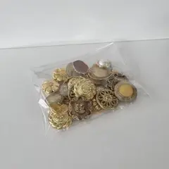 ゴールド系　ボタン　カボション　ビーズ　パーツ　まとめ売り