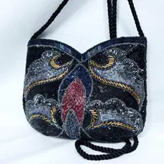 【美品】 ビーズ 刺繍 クロスボディ ショルダーバッグ