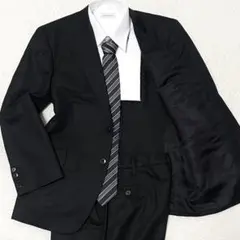 美品◎Dunhill スーツ セットアップ ストライプ 2B 背抜き 黒 L相当