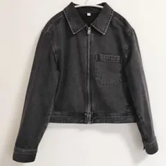 GU　ジーユー　デニムジップアップブルゾン　ダークグレー　Lサイズ