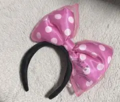 ディズニー　ミニーマウス　リボン 水玉カチューシャ　即日発送可‼️