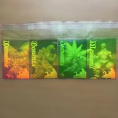 ゴジラ✨AMADA✨3D✨ホログラムカード✨ 4枚セット ✨1995✨レア