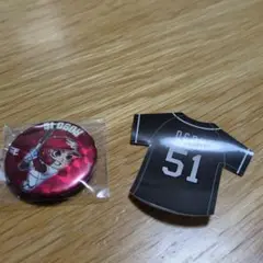 楽天イーグルス51小郷 缶バッチ 背番号ステッカー