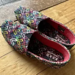スケッチャーズマルチカラーBOBS ハート柄 コラボスリッポン
