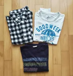 150、140cmサイズ チェック柄 長袖シャツ