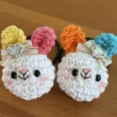 あみぐるみヘアゴム♡マカロンカラーのうさぎちゃん♡