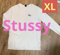 Stüssy ロゴ入り 長袖Tシャツ ホワイト