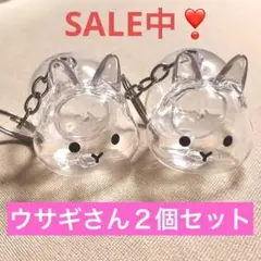 2個セット M1 うさぎ 毛 キーホルダー 毛玉入れ