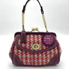 Coach handbag with clasp turnlock tweed