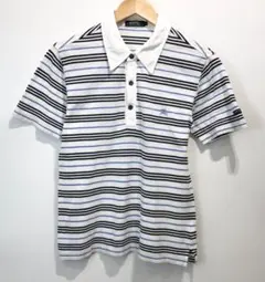 BURBERRY BLACK LABEL ボーダー柄 ポロシャツ 2■F0114