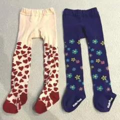 ベビータイツ ハート 花柄 85 女の子
