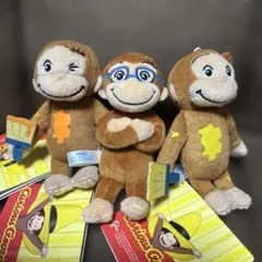 おさるのジョージ ぬいぐるみマスコット 3種セット　curiousGeorgeのサムネイル