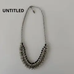 【未使用】UNTITLED ビジュー付きネックレス シルバー/ブラック