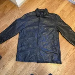 90s GAP 本革 カーコート ブラック XXLサイズ 野村訓一 木村拓哉着用のサムネイル