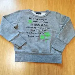 COMME CA ISM グレー クローバー プリント 長袖トレーナー 120