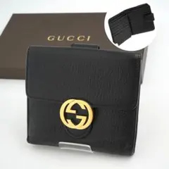✨未使用に近い✨　GUCCI ミニ財布　インターロッキング　GGロゴ　ブラック
