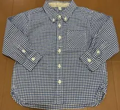 【新品】無印良品 チェック柄シャツ ブルー100cm