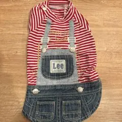 Lee ストライプデニムオーバーオール犬服 SS