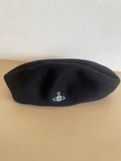 Vivienne Westwood オーブ刺繍ベレー帽 黒
