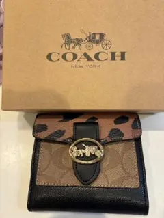 COACH レオパード柄 二つ折り財布