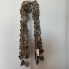 ラビットファー　ブラウンミックス　　マフラー