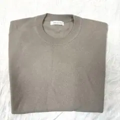 D COLLECTION ベージュ クルーネックセーター