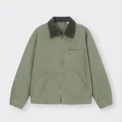 GU ウォッシュドコットンワークジャケット オリーブ Ｍ