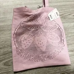 新品未使用 近沢レース レーストート　いちご　ピンク　スモールサイズ