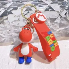 スーパーマリオ ヨッシー 赤　レッドストラップ　キーホルダー