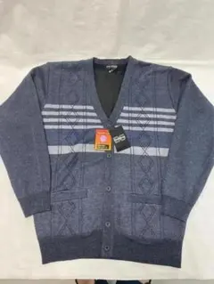 【新品】裏地フリースカーディガン メンズ Mサイズ ネイビー