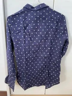 ユニクロ　ドット柄シャツ　シースルー