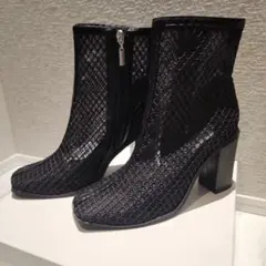 GYDA ブラック メッシュショートブーツ