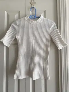 LOWRYS FARM リブ編みハイネック半袖トップス M