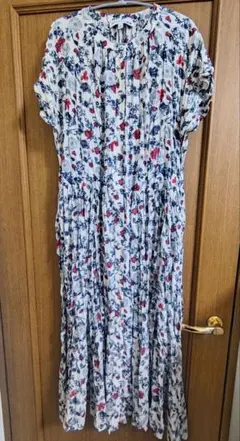 ユニクロイネスINES DE LA FRESSANGE 花柄ロングワンピース L