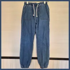 SHEIN キッズ デニムジョガーパンツ 11-12Y｜ウエストゴム 裾リブ