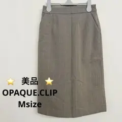 美品✨オペークドットクリップ Mサイズ チェックタイトスカート 脚長